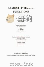 ALMOST PERIODIC FUNCTIONS   1968  PDF电子版封面     