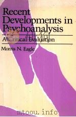 RECENT DEVELOPMENTS IN PSYCHOANALYSIS（1984 PDF版）