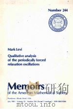 QUALITATIVE ANALYSIS OF THE PERIODICALLY FORCED RELAXATION OSCILLATIONS   1981  PDF电子版封面     