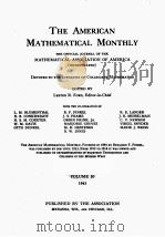 THE AMERICAN MATHEMATICAL MONTHLY VOLUME 50   1943  PDF电子版封面     