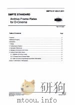 ARCHIVE FRAME RATES FOR D-CINEMA     PDF电子版封面     