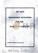 HFT 4474: MANAGEMENT ACCOUNTING FOR THE HOSPITALITY INDUSTRY（ PDF版）
