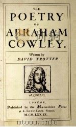 THE POETRY OF ABRAHAM COWLEY（1979 PDF版）