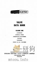 VALVE DATA BOOK VOLUME ONE   1961  PDF电子版封面     