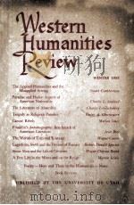 Western Humanities Review VOLUME XII NUMBER1 WINTER 1958   1958  PDF电子版封面     