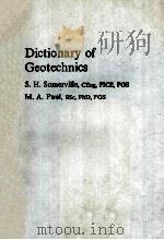 DICTIONARY OF GEOTECHNICES   1983  PDF电子版封面  0408004371   