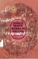 STUDIES OF MAJOR WORKS IN ENGLISH   1968  PDF电子版封面     