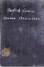 ENGLISH COMIC DRAMA 1700-1750   1929  PDF电子版封面     