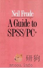 A Guide to SPSS/PC+（1987 PDF版）
