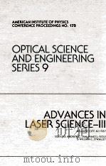 ADVANCES IN LASER SCIENCE-III   1988  PDF电子版封面  0883183722   