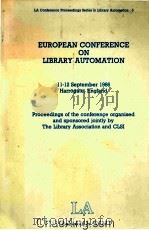 EUROPEAN CONFERENCE ON LIBRARY AUTOMATION   1987  PDF电子版封面  0853655081   