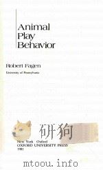 ANIMAL PLAY BEHAVIOR   1981  PDF电子版封面  0195027604   