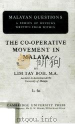 The Co-Operative Movement in Malaya   1950  PDF电子版封面     