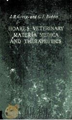 HOARES BETERINARY MATERIA MEDICA AND THERAPEUTICS   1956  PDF电子版封面     
