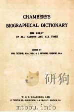 CHAMBERS'S BIOGRAPHICAL DICTIONARY     PDF电子版封面     