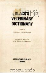 BLACK'S VETERINARY DICTIONARY     PDF电子版封面    GEOFFREY P.WEST MRCVS 
