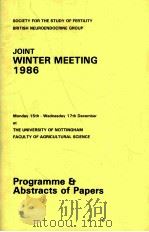 JOINT WINTER MEETING 1986（1986 PDF版）