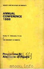 ANNUAL CONFERENCE 1986   1986  PDF电子版封面     