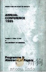 ANNUAL CONFERENCE 1985   1985  PDF电子版封面     