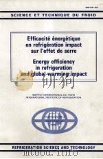 SCIENCE ET TECHNIQUE DU FROID REFRIGERATION SCIENCE AND TECHNOLOGY Efficacite energetique en refrige   1993  PDF电子版封面  2903633622   