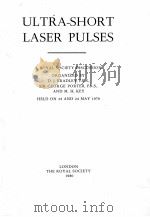 ULTRA-SHORT LASER PULSES（1980 PDF版）