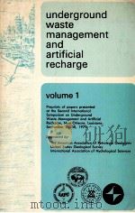 UNDERGROUND WATER MANAGEMENT AND ARTIFICIAL RECHARGE VOLUME1   1973  PDF电子版封面     