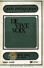 DE VIVE VOIX     PDF电子版封面     