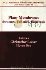 PLANT MEMBRANES STRUCTURE FUNCTION BIOGENESIS   1987  PDF电子版封面  0845126628   
