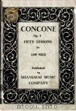 CONCONE FIFTY LESSONS FOR LOW VOICE     PDF电子版封面     