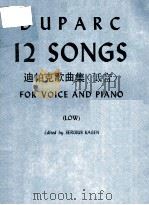 DUPARC 12 SONGS FOR VOICE AND PIANO（ PDF版）