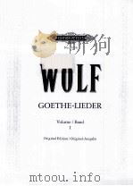 HUGO WOLF LIEDER VOLUME/BAND 1     PDF电子版封面     