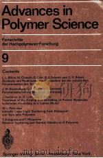 ADVANCES IN POLYMER SCIENCE FORTSCHRITTE DER HOCHPOLYMEREN FORSCHUNG 9   1972  PDF电子版封面     