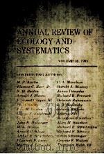 ANNUAL REVIEW OF ECOLOGY AND SYSTEMATICS VOLUME 16   1985  PDF电子版封面     