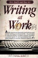 WRITING AT WORK   1985  PDF电子版封面  0898151473   