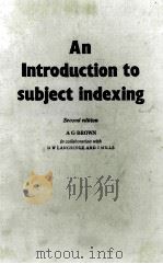 AN INTRODUCTION TO SUDJECT INDEXING SECOND EDITION   1976  PDF电子版封面     