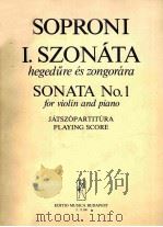 I.SZONATA SONATA NO.1   1979  PDF电子版封面     