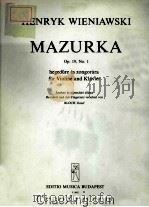 MAZURKA OP.19，NO.1     PDF电子版封面     
