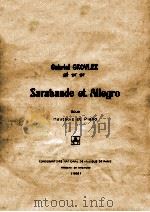 SARABANDE ET ALLEGRO POUR HAUTBOIS ET PIANO   1929  PDF电子版封面     