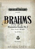 BRAHMS KLARINETTEN-SONATE NR.2     PDF电子版封面     
