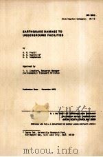 EARTHQUAKE DAMAGE TO UNDERGROUND FACILITIES   1978  PDF电子版封面     