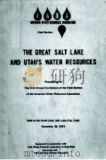 THE GREAT SALT LAKE AND UTAH‘S WATER RESOURCES　   1972  PDF电子版封面     