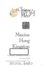CHINA MEN   1980  PDF电子版封面    MAXINE HONG KINGSTON 