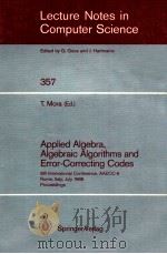 LECTURE NOTES IN COMPUTER SCIENCE EDITED BY G.GOOS AND J.HARTMANIS 357 T.MORA(ED.)（1989 PDF版）
