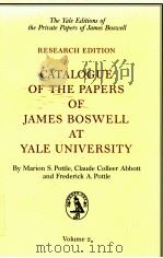 CATALOGUE OF THE PAPERS OF JAMES BOSWELL AT YALE UNIVERSITY VOLUME II（1993 PDF版）