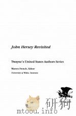 JOHN HERSEY REVISITED   1991  PDF电子版封面  0805776109   
