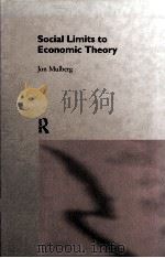 SOCIAL LIMITS TO ECONOMIC THEORY   1995  PDF电子版封面  0415092981  JON MULBERG 