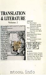 TRANSLATION AND LITERATURE VOLUME 2   1993  PDF电子版封面  0748603662  STUART GILLESPIE 