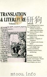 TRANSLATION AND LITERATURE VOLUME 3   1994  PDF电子版封面  074860426X  STUART GILLESPIE 