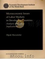 MICROECONOMIC ISSUES OF LABOR MARKETS IN DEVELOPING COUNTRIES   1989  PDF电子版封面  0821311832  DIPAK MAZUMDAR 