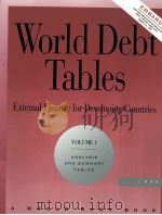 WORLD DEBT TABLES 1996:EXTERNAL FINANCE FOR DEVELOPING COUNTRIES VOLUME1   1996  PDF电子版封面  0821333003   
